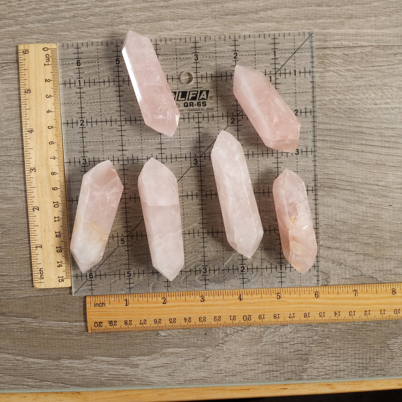 Rose Quartz Double Terminated Cut Wand from Brazil