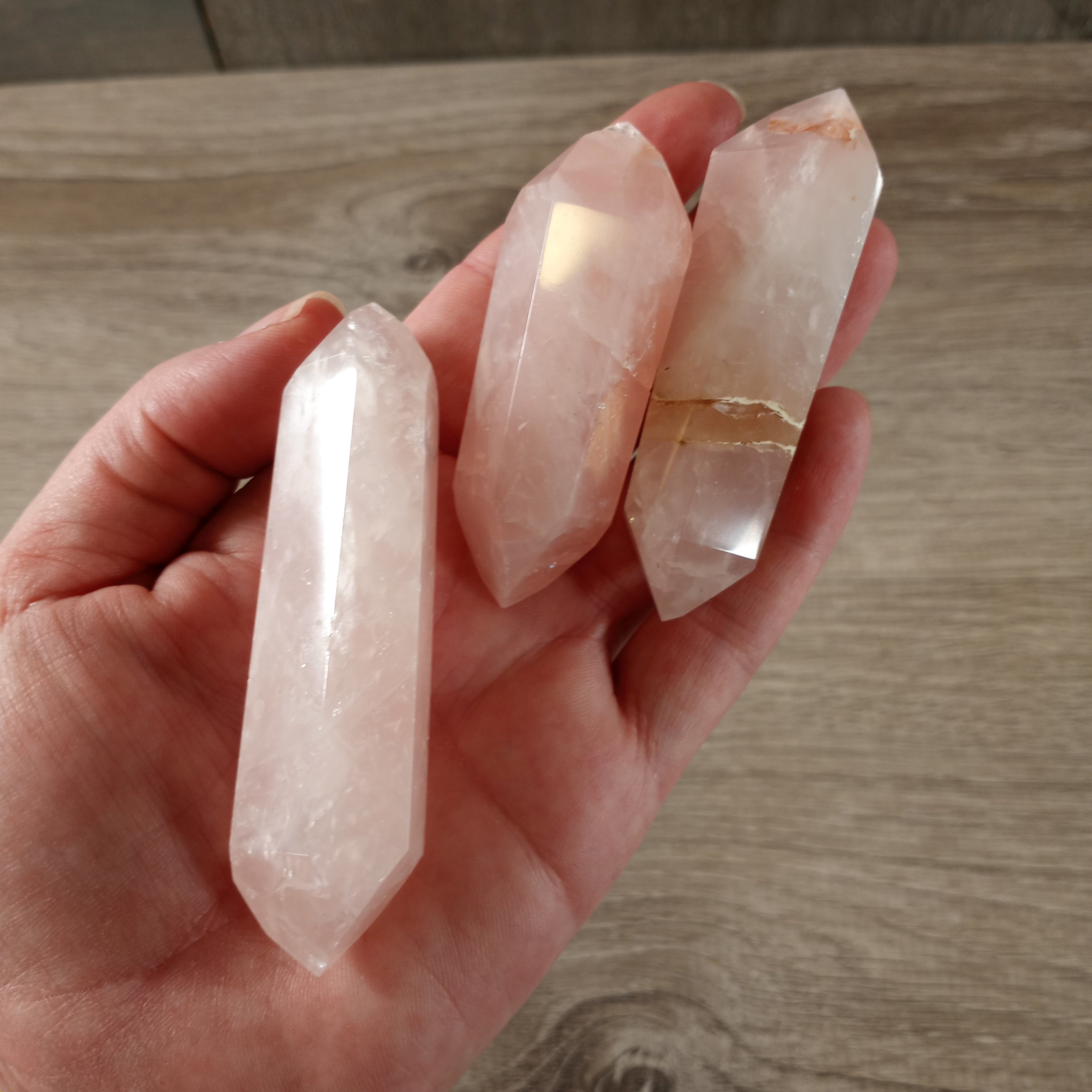 Rose Quartz Double Terminated Cut Wand from Brazil