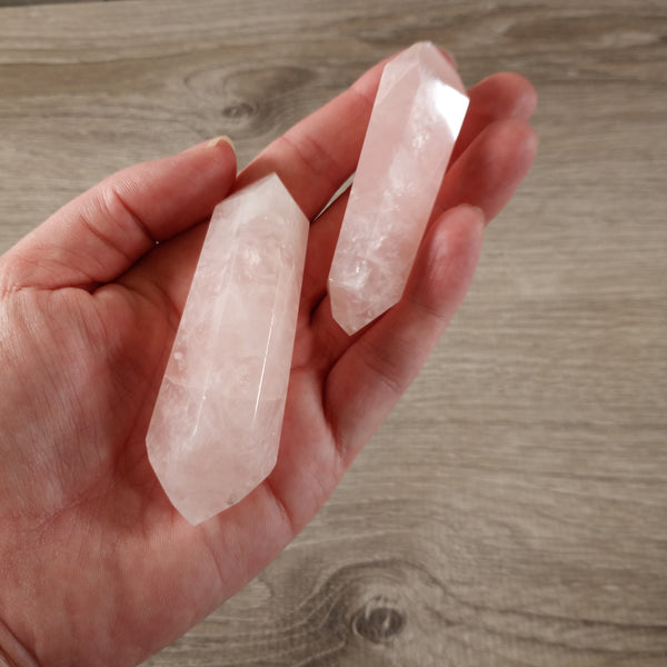 Rose Quartz Double Terminated Cut Wand from Brazil