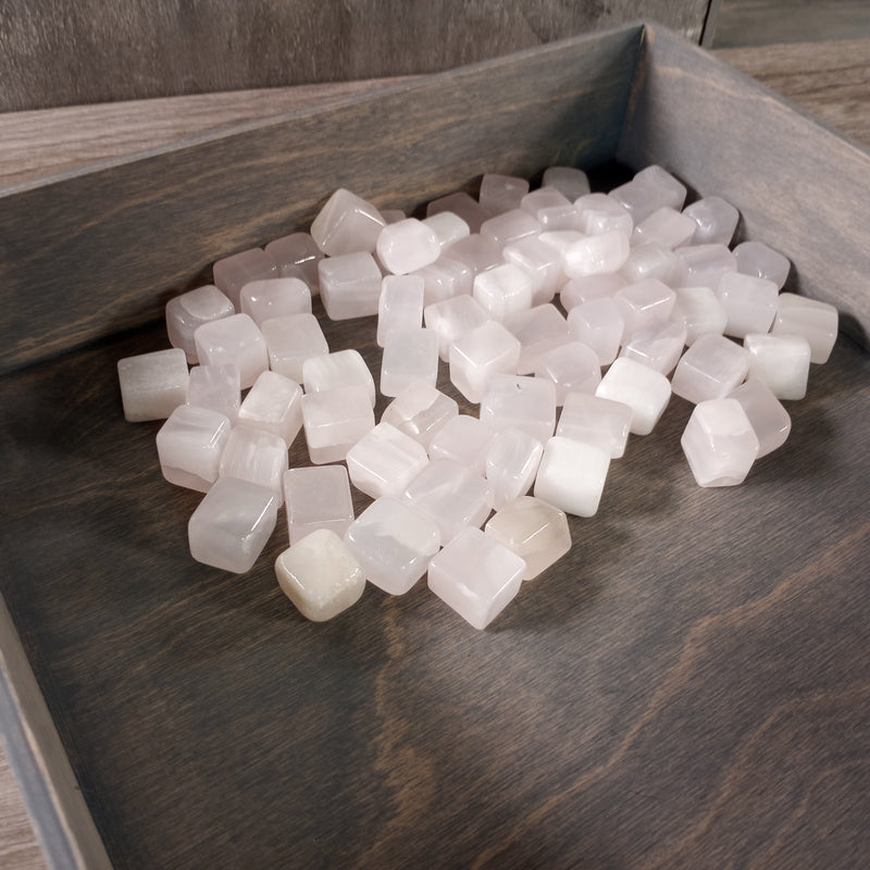 Smooth tumbled Pink Mangano Calcite stones for sale in bulk, 1 kg