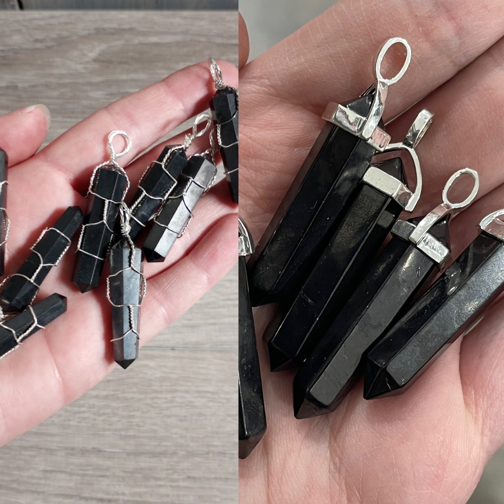 Shungite Double Terminated Pendant