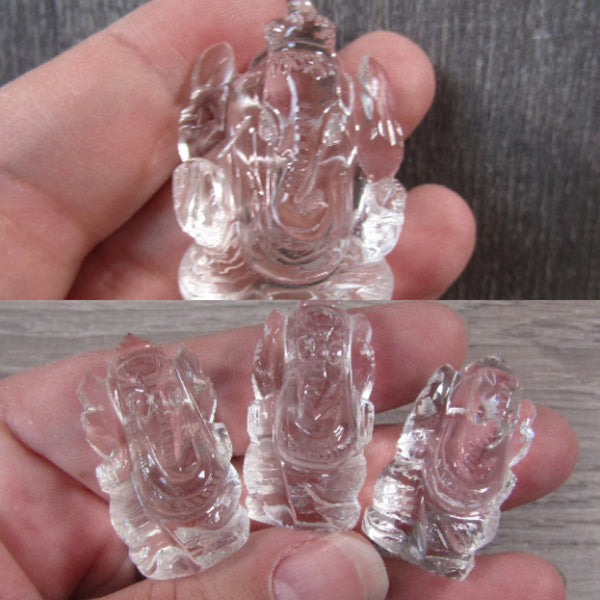 Gemstone Clear Quartz Figurine Ganesha