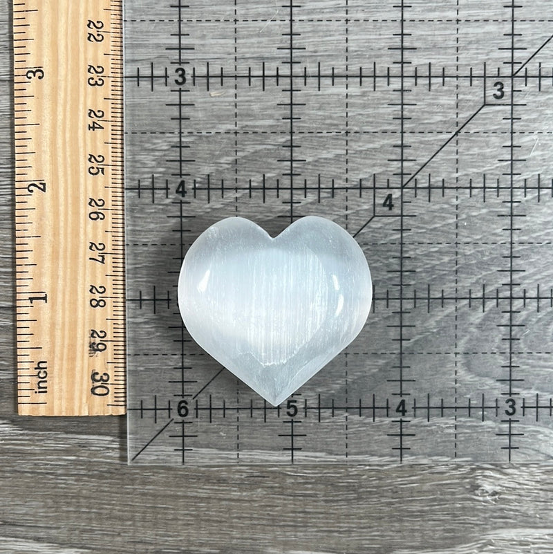 Selenite Heart 1 1/2 inch Plus