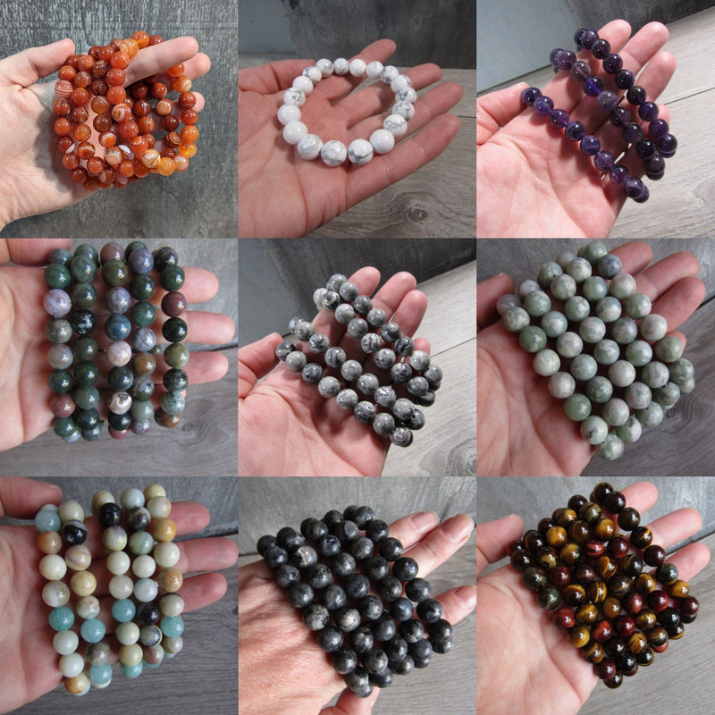 Gemstone 10 mm Round Bracelets