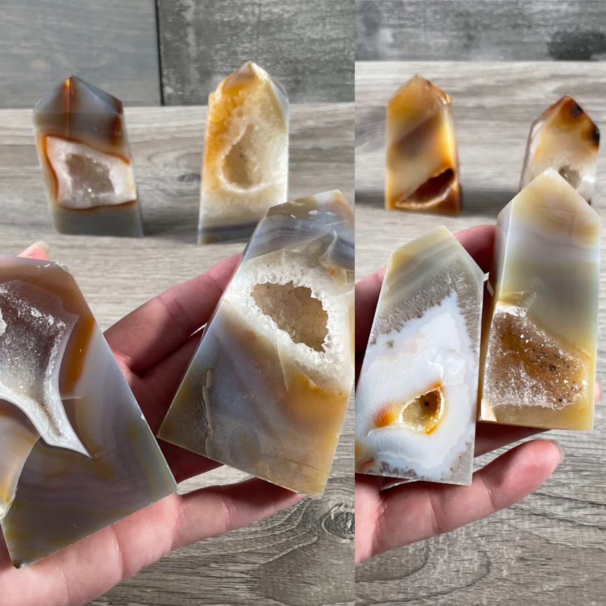 Druzy agate flat obelisk crystal tower for wholesale decor