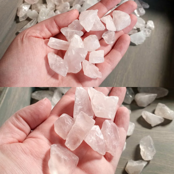 Rose Quartz Tumbled Stones Semi Polished 1 Pound