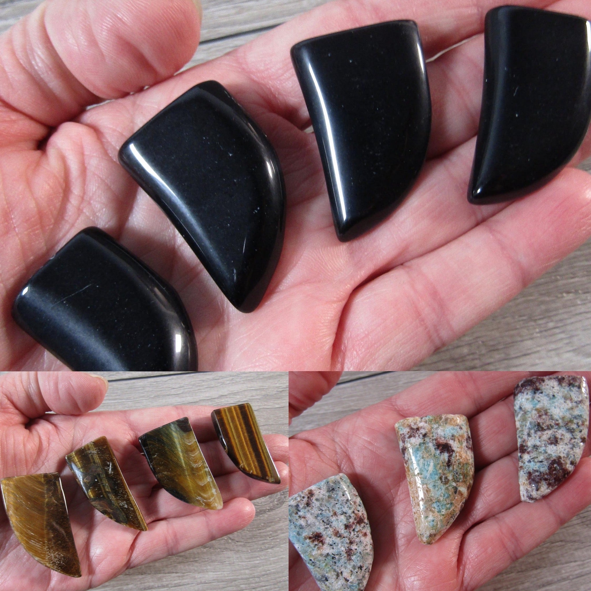 Masculine gemstones in a shape showcasing natural patterns