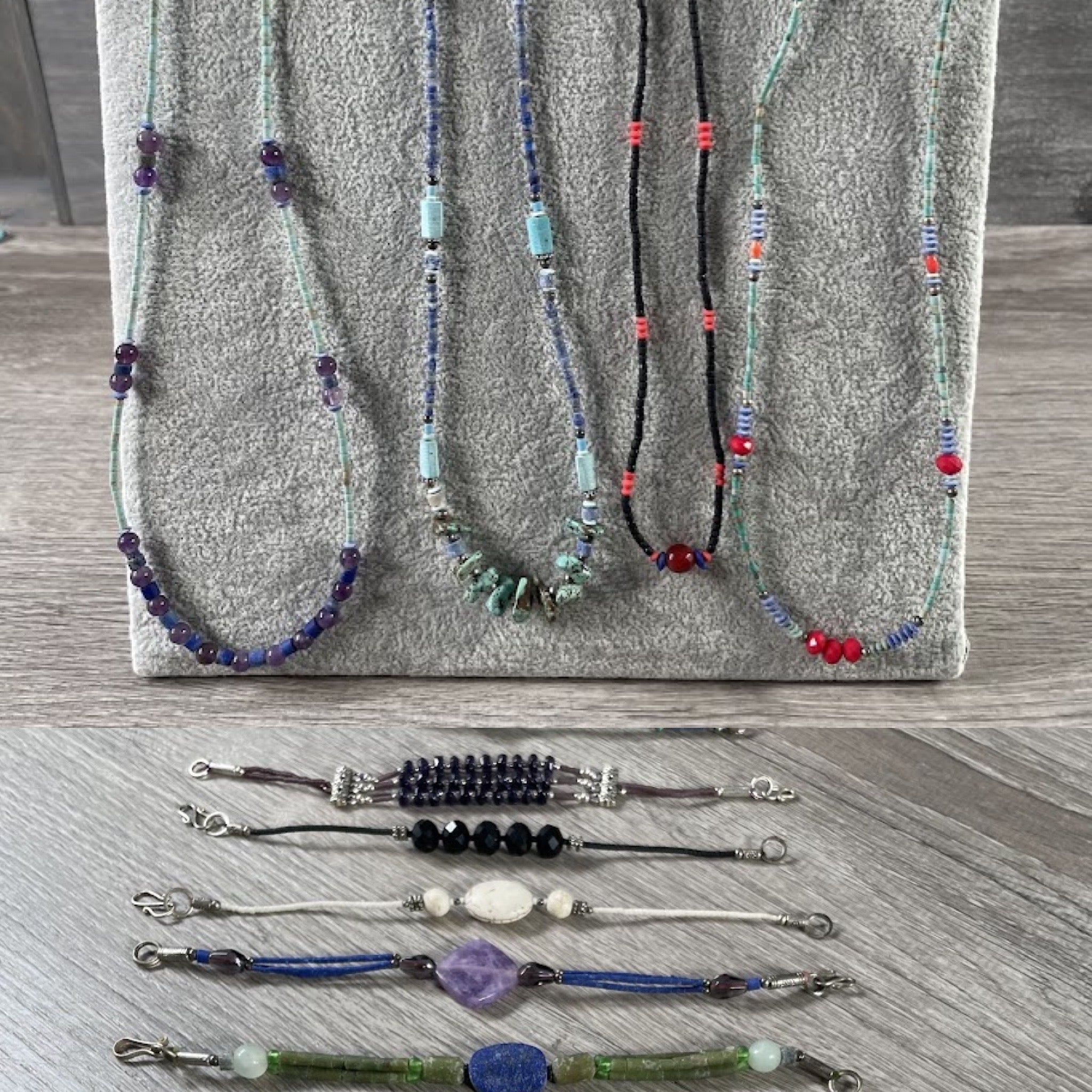 Colorful beaded jewelry for metaphysical boutique resale