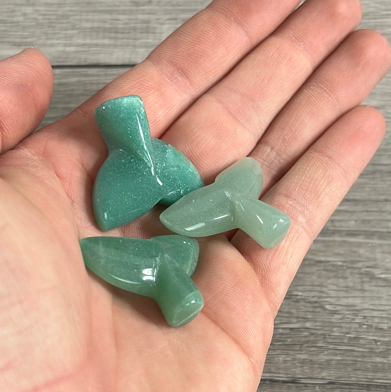 Gemstone Whale or Mermaid Tail figurine 1 inch