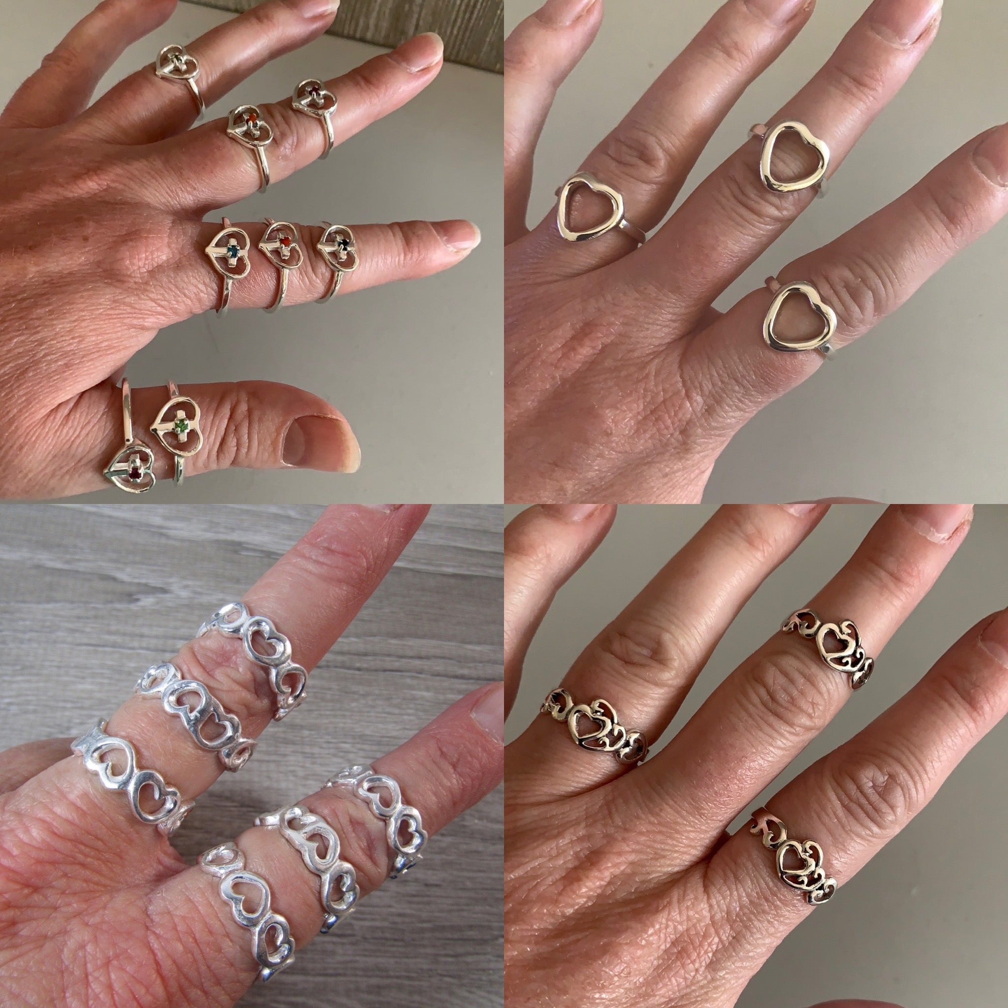 Multiple heart style rings