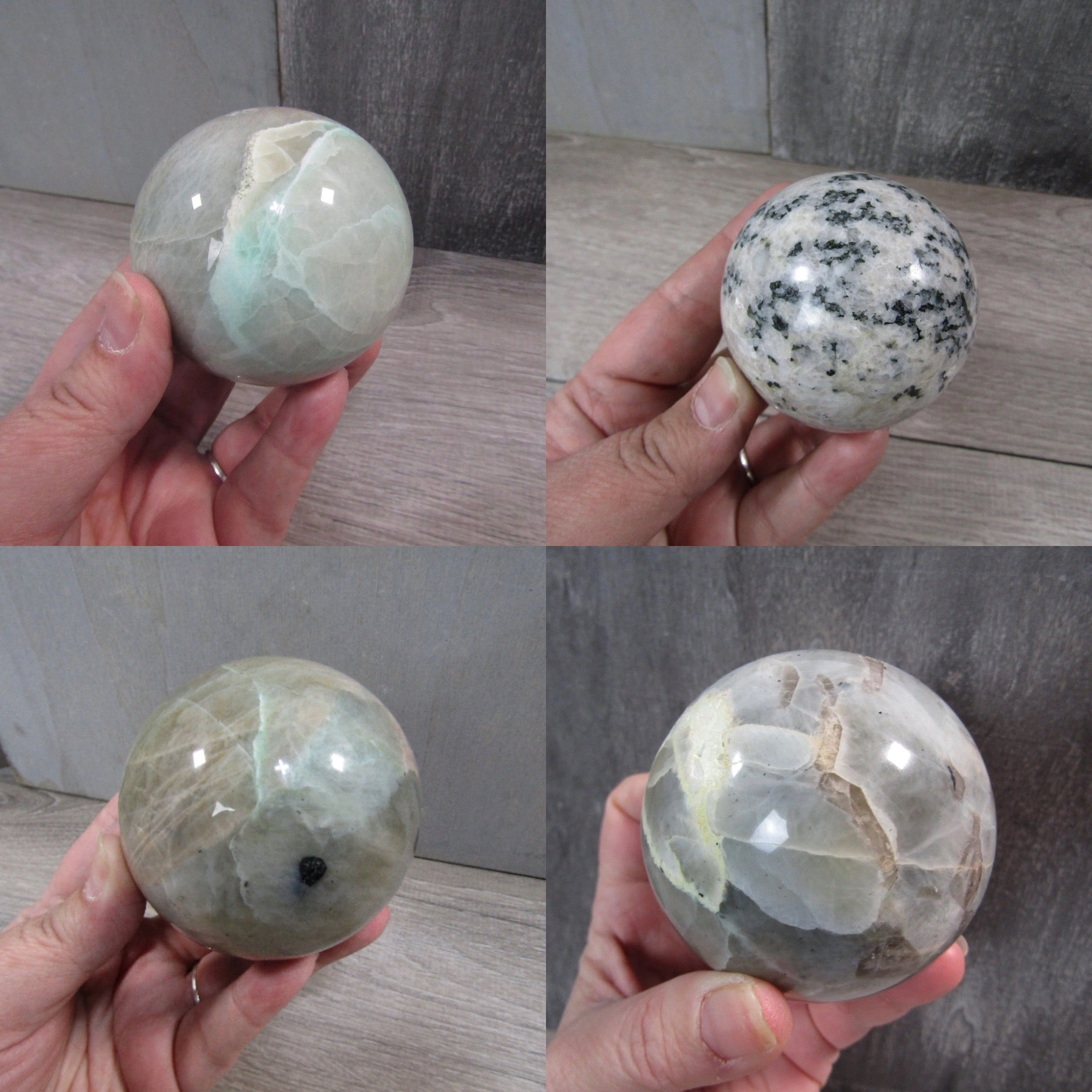 Moonstone Spheres Large Display Size