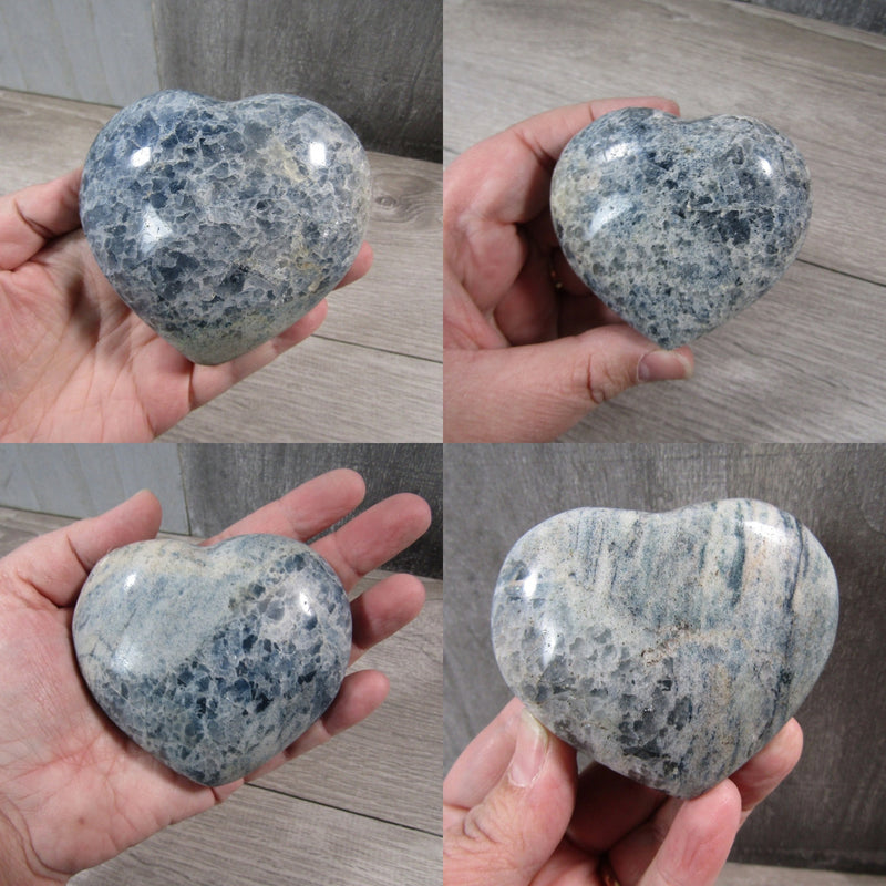 Blue Quartz Heart Large Display Size