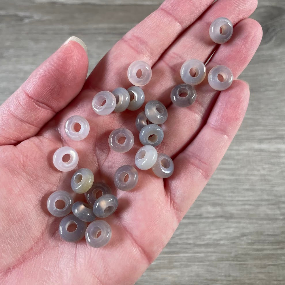 Agate natural stone large hole beads for DIY jewelry making supplies