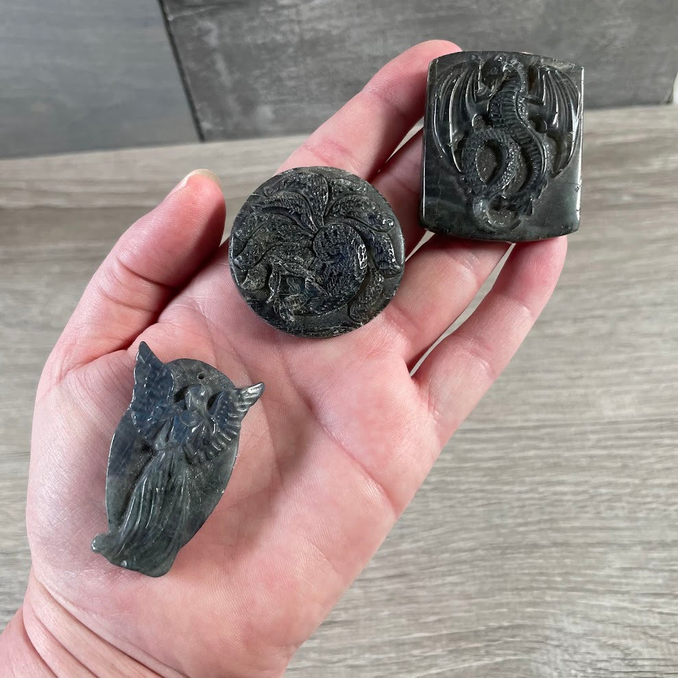 Wholesale labradorite crystal figurines assorted polished gemstone carvings