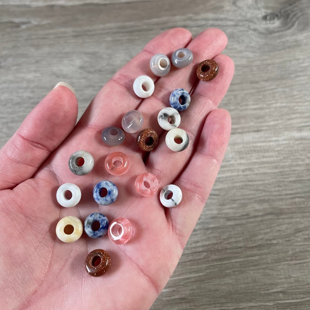 Assorted gemstone spacer beads for jewelry makers and crystal shops