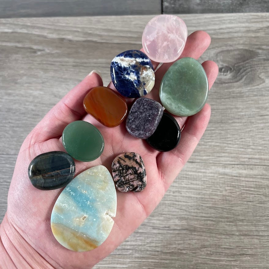 Bulk Gemstone Oval Flat Disks for Crystal Shops, Reiki, Chakra & Metaphysical Retail