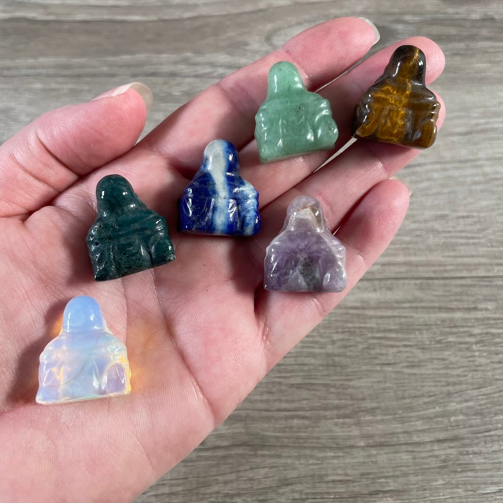 Back side of small buddha figurines
