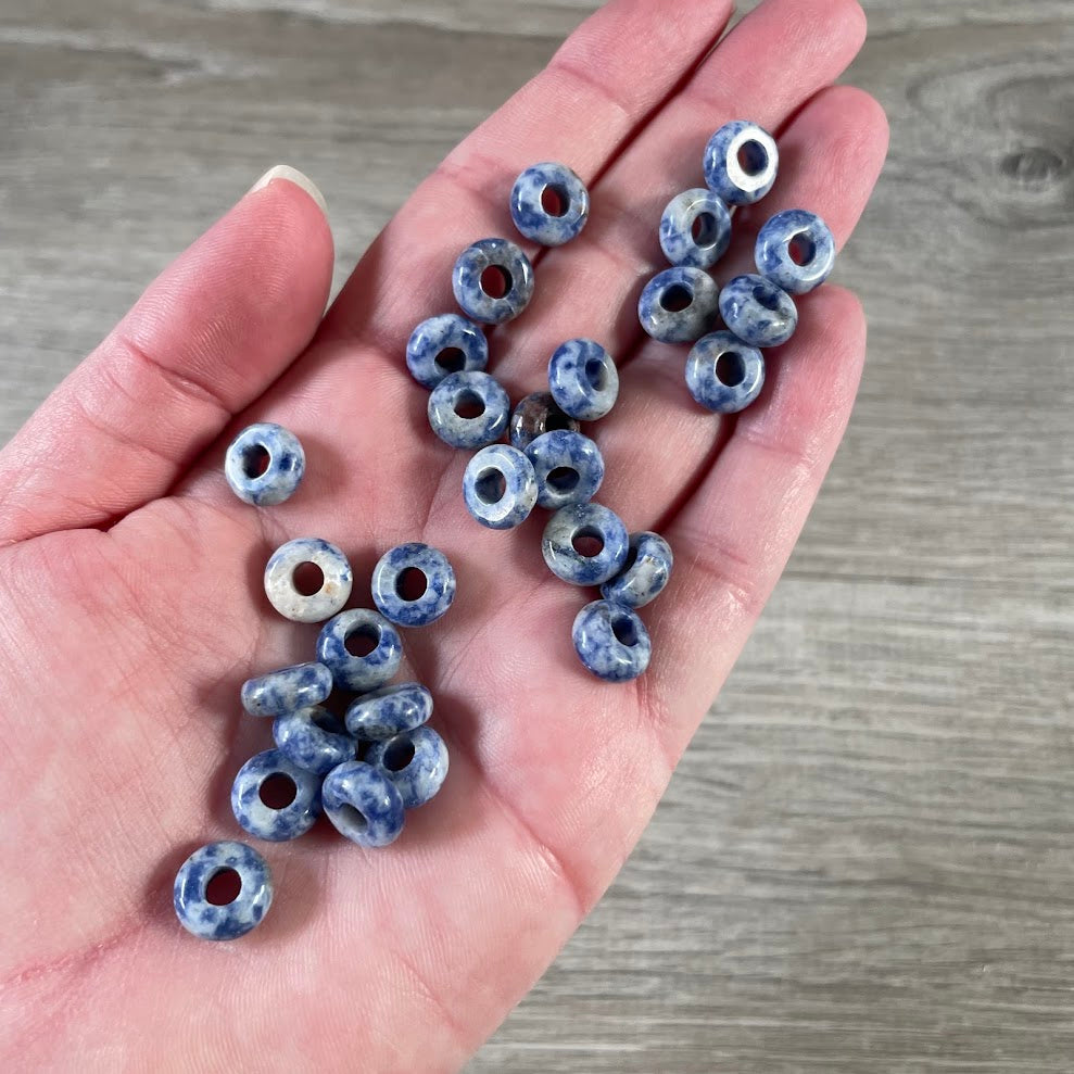 Blue Spot crystal spacer beads for handmade jewelry, beading, and craft designs