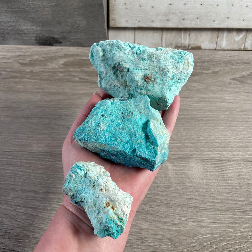Natural chrysocolla rough chunks for wholesale crystal displays and gemstone projects