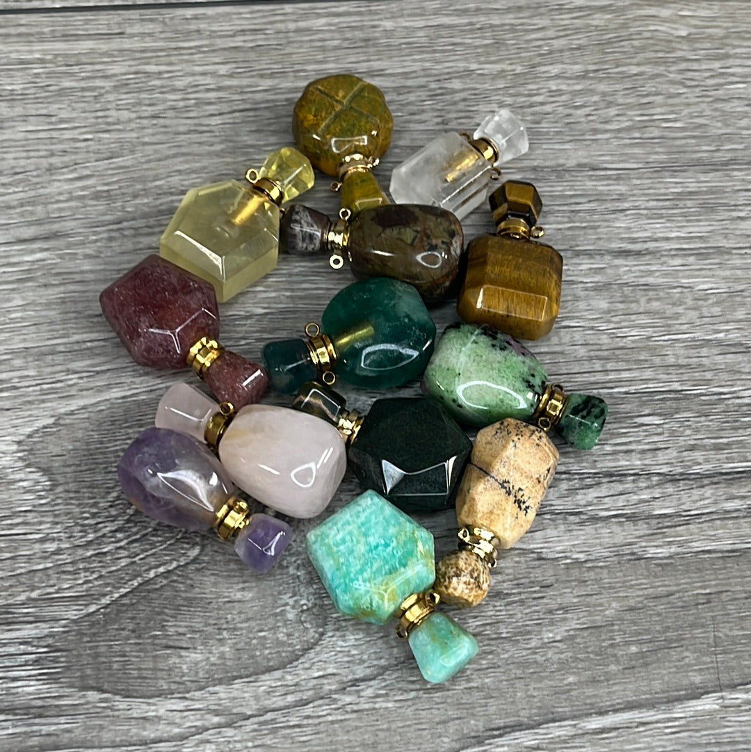 Assorted Gemstone Perfume Bottles