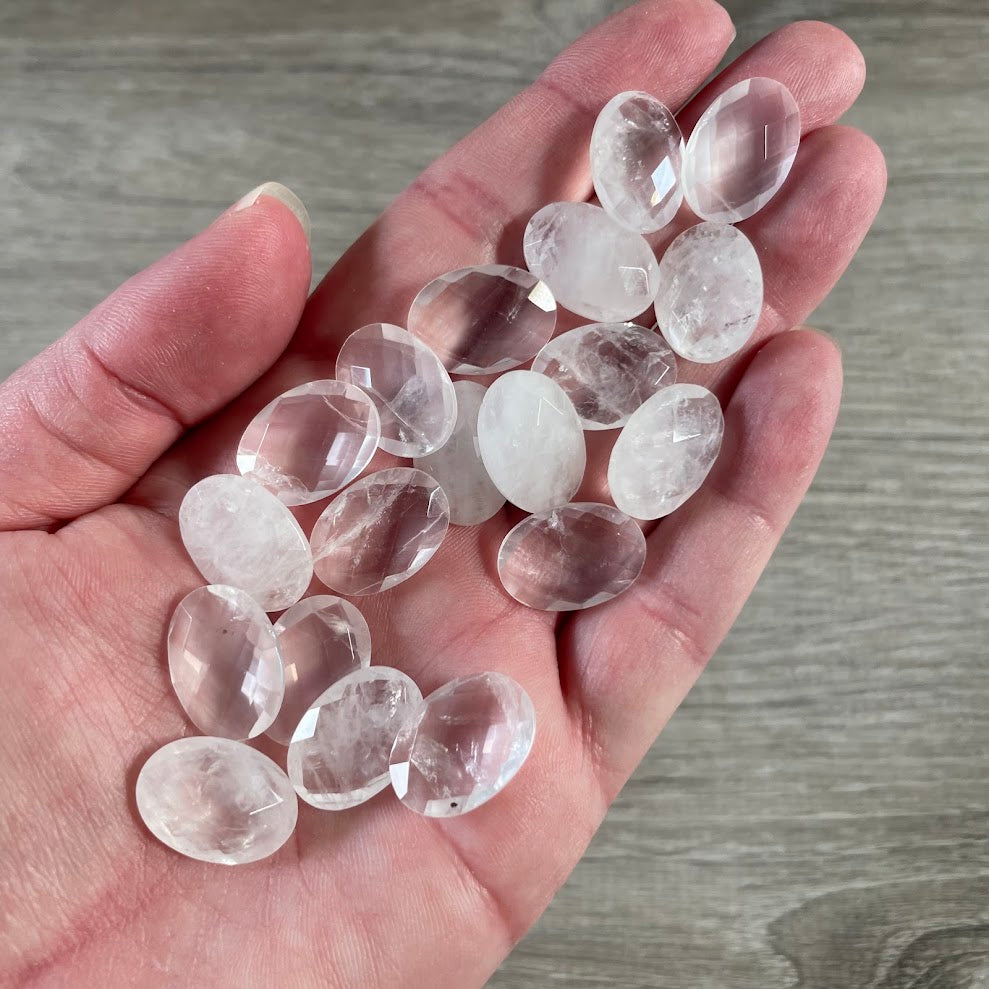 Clear Quartz wholesale oval shaped cabochons for bead stores, crystal boutiques, and lapidary supplies