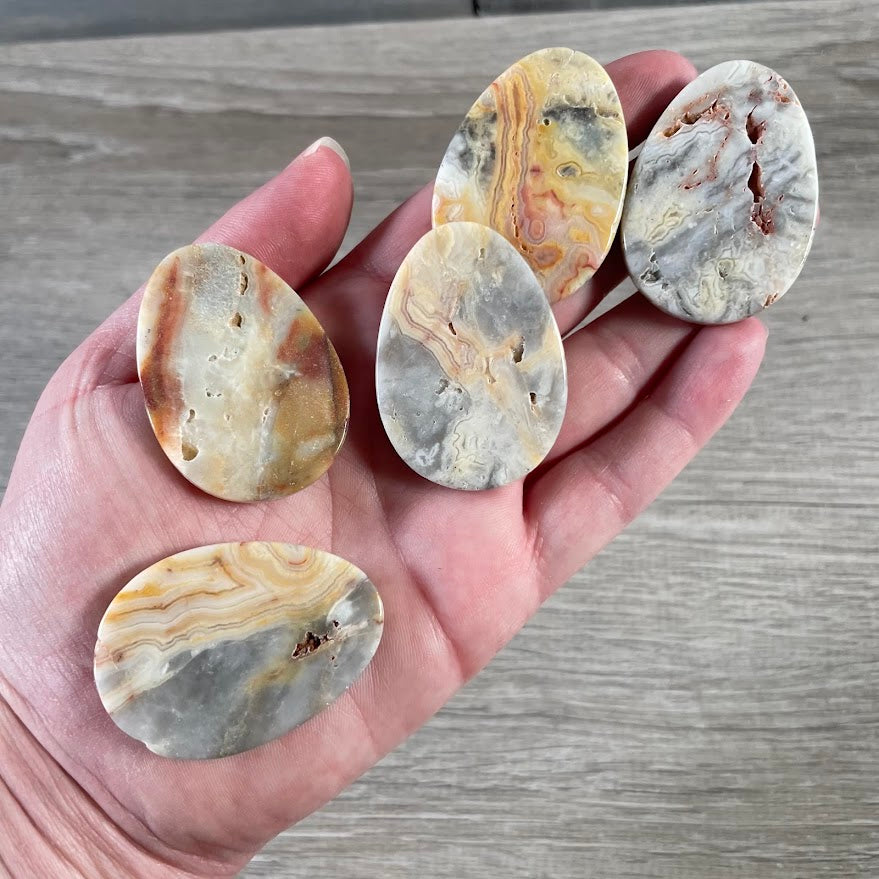 Bulk Gemstone Oval Flat Disks for Crystal Shops, Reiki, Chakra & Metaphysical Retail