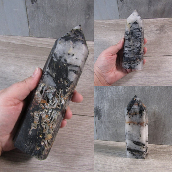 Tourmalinated Quartz Obelisk Large Display Size