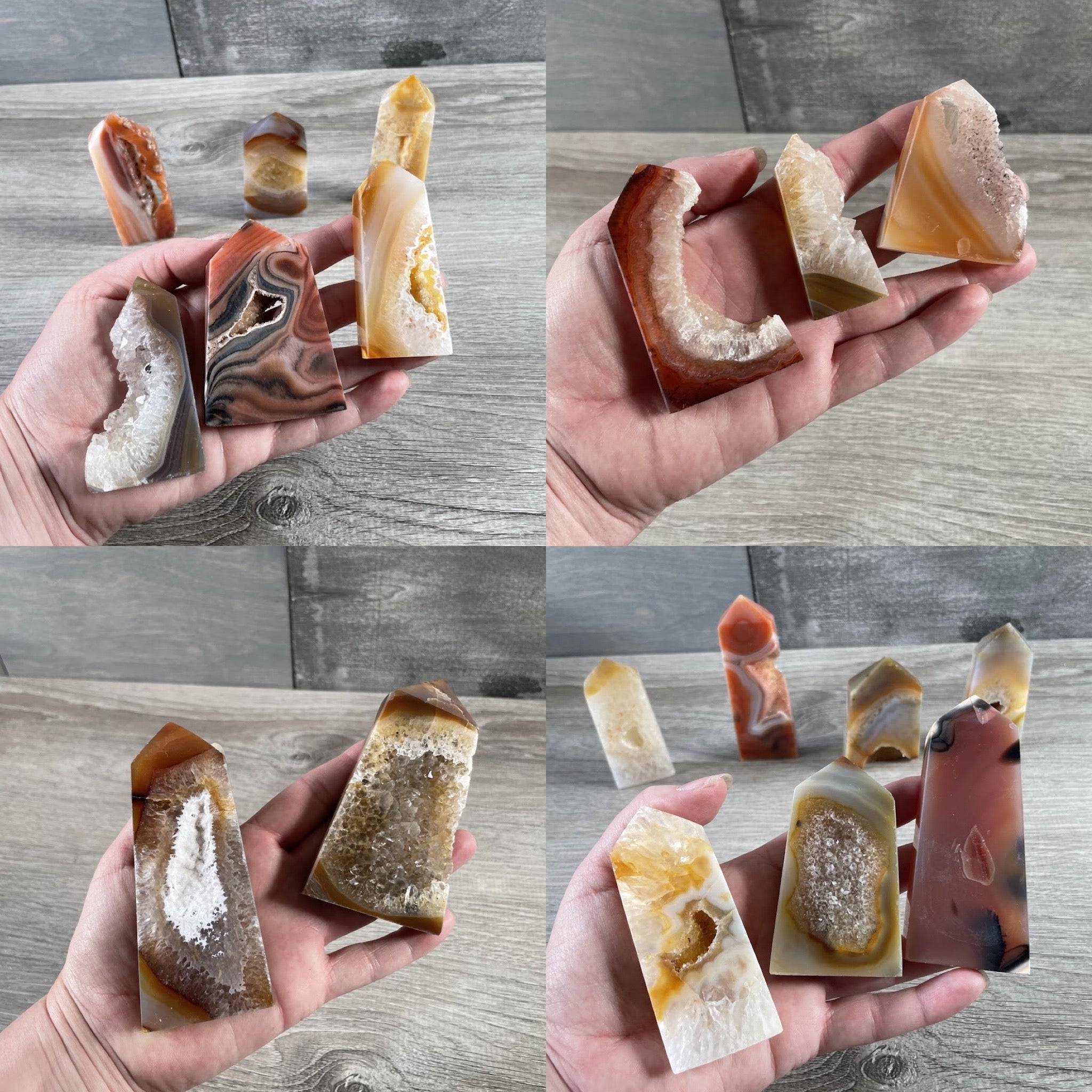 Wholesale carnelian crystal tower with druzy inclusions