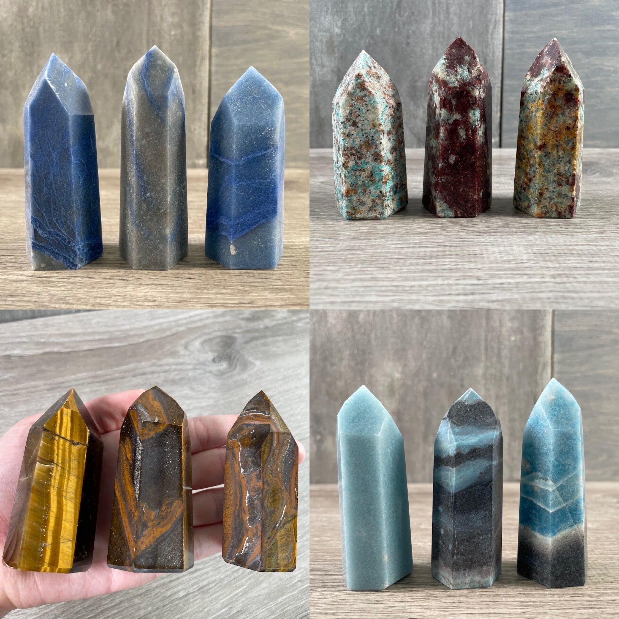 Brazilian gemstone obelisk in assorted colors -wholesale