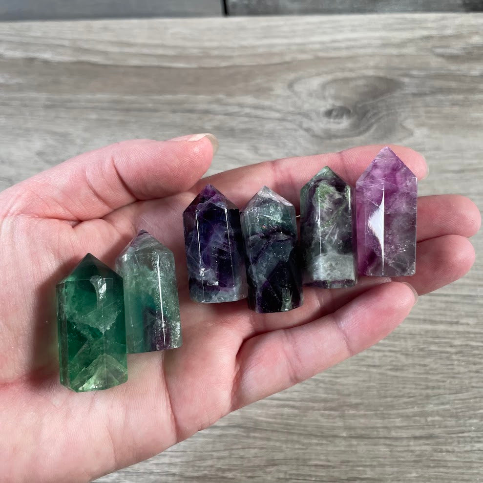 Fluorite natural chubby small obelisk rock shop supply