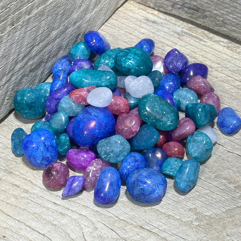 Assorted Color Crackle Quartz Tumbled 1 Kilo