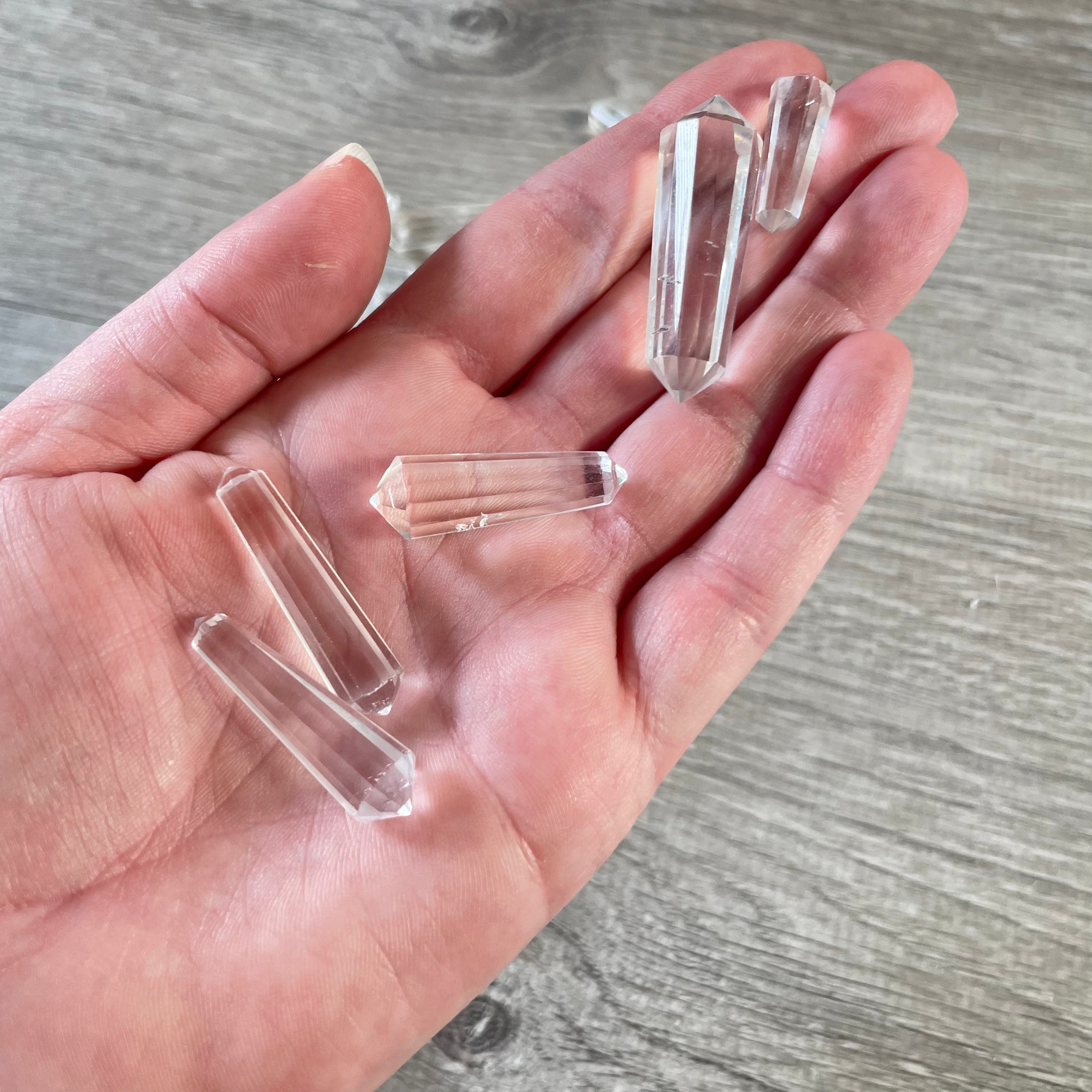 Quartz mini wands in the style of Vogel.