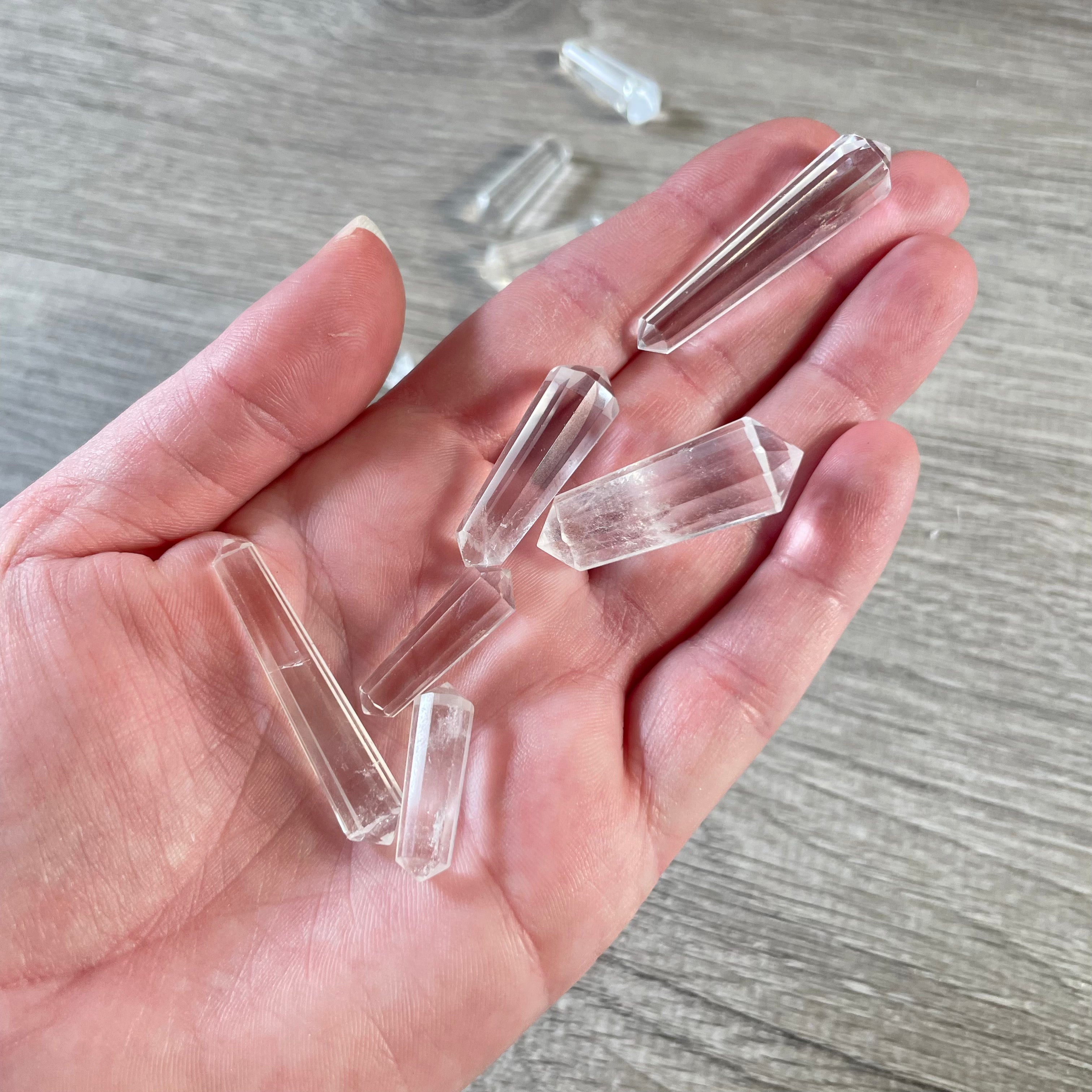 Clear Quartz Crystal Wand Mini Multi Cut and Faceted