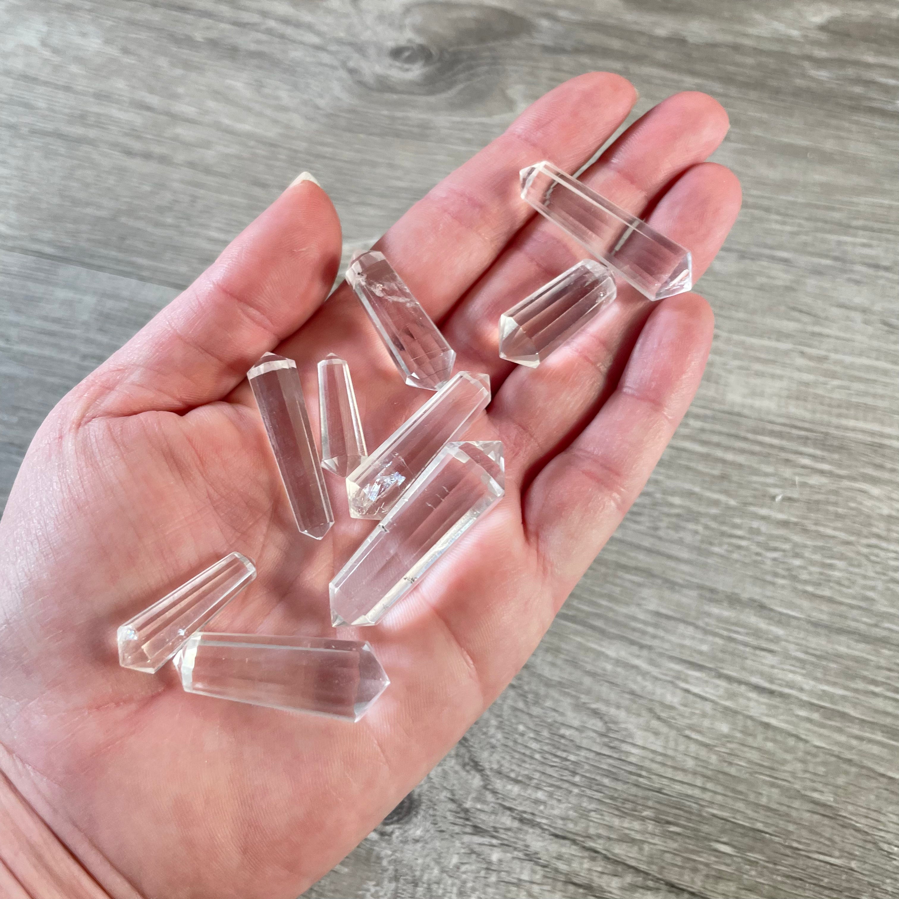 Clear Quartz Crystal Wand Mini Multi Cut and Faceted