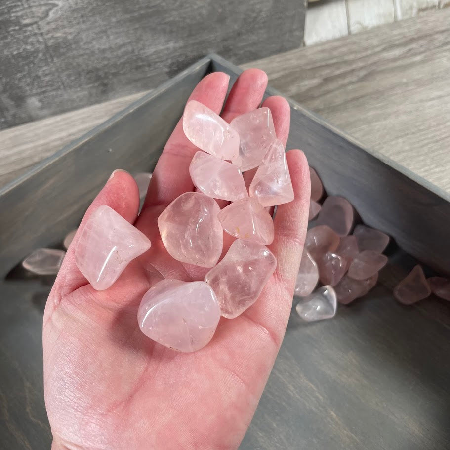 Wholesale Rose Quartz Tumbled Stones 1 lb bulk lot for retailers