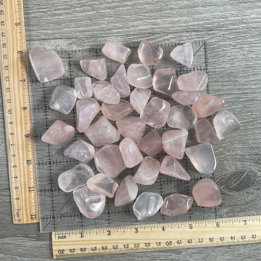 Rose quartz tumbled stones bulk lot for energy work and crafts