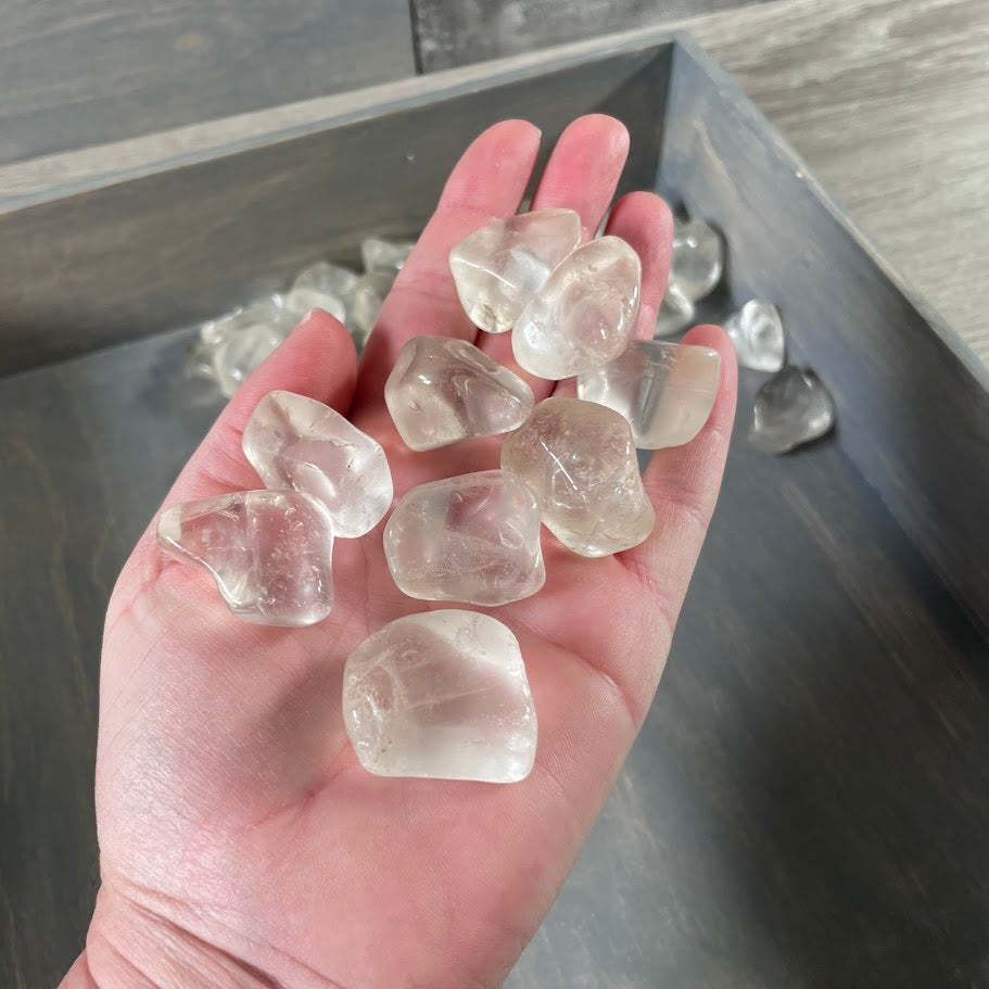 Wholesale 1 lb Clear Quartz tumbled crystals for gift shops