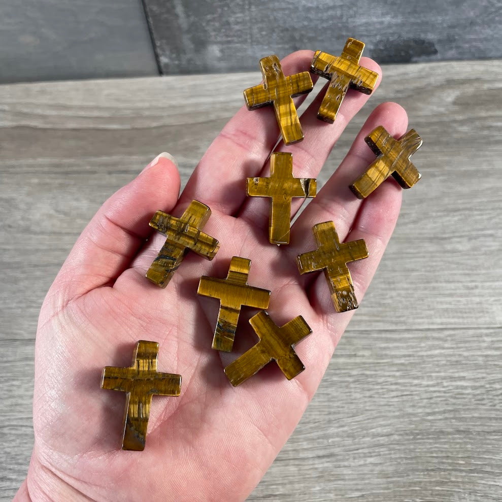 Tiger eye crystal cross for metaphysical store