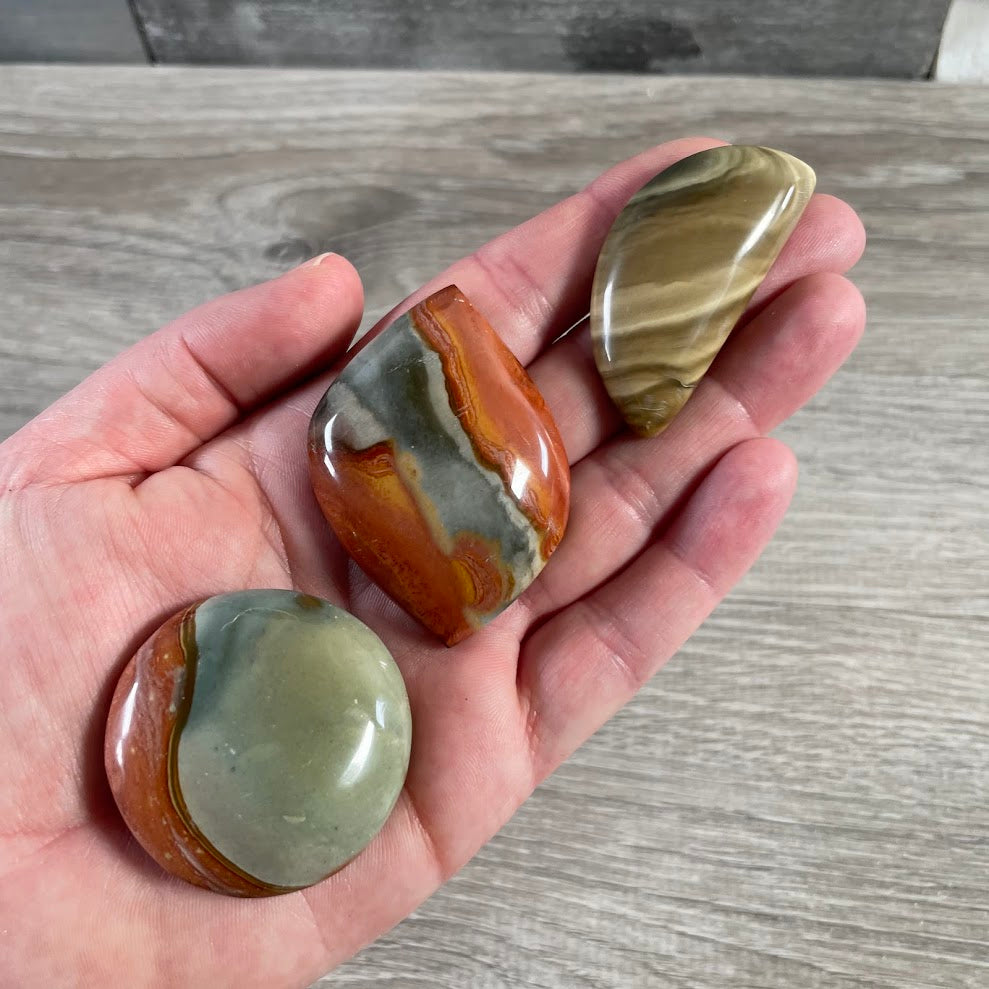 Assorted jasper cabochons for crystal shops and artisan jewelry supplies