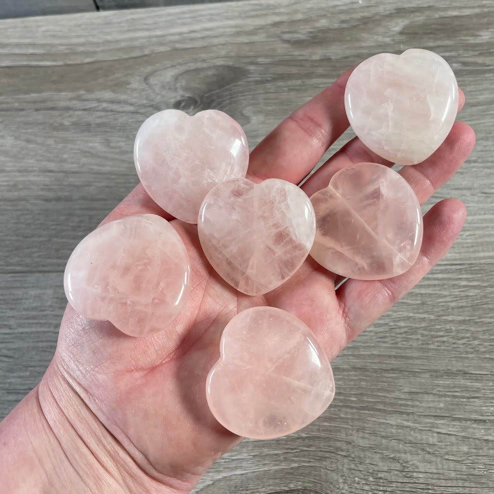 Natural pink rose quartz heart bead with flat gemstone shape for wholesale jewelry making supplies