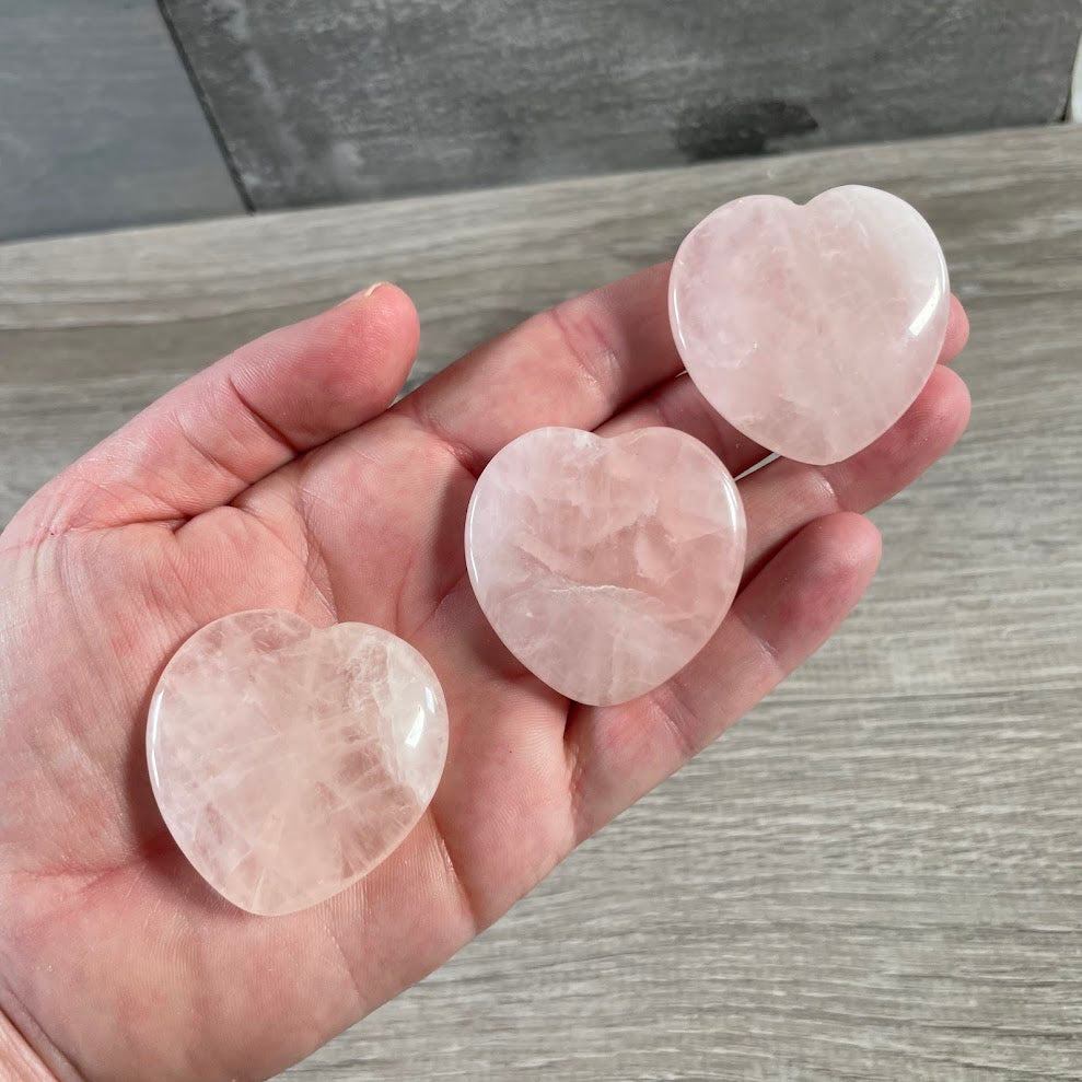Rose quartz heart charm bead for metaphysical jewelry