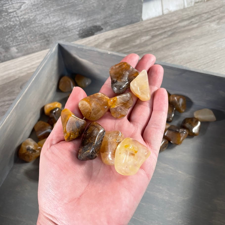 Golden Healer Quartz tumbled stones bulk lot 1 lb for crystal shops