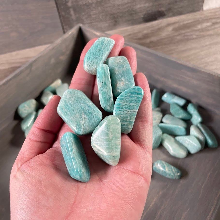 amazonite tumbled stones wholesale 1 lb lot madagascar