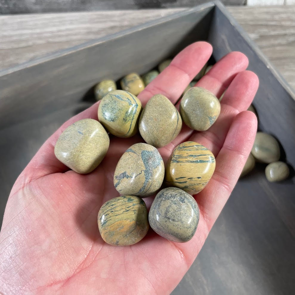 Banded Jasper tumbled stones by the pound in bulk for wholesale crystal shops