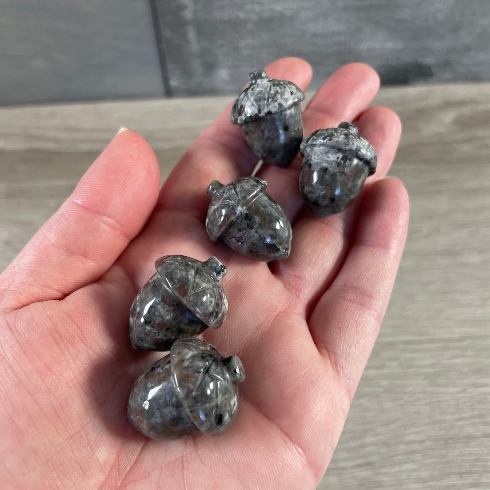 Gemstone Acorn Figurine for Spring or Autumn Decor