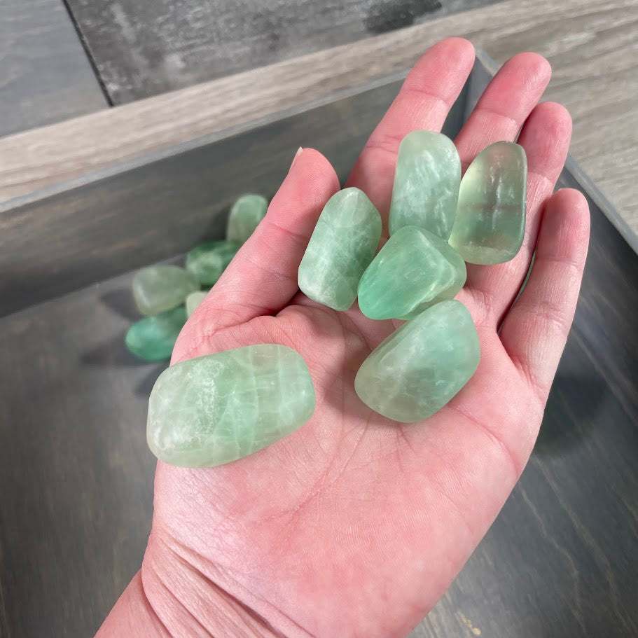 Fluorite tumbled stones wholesale lot from Madagascar