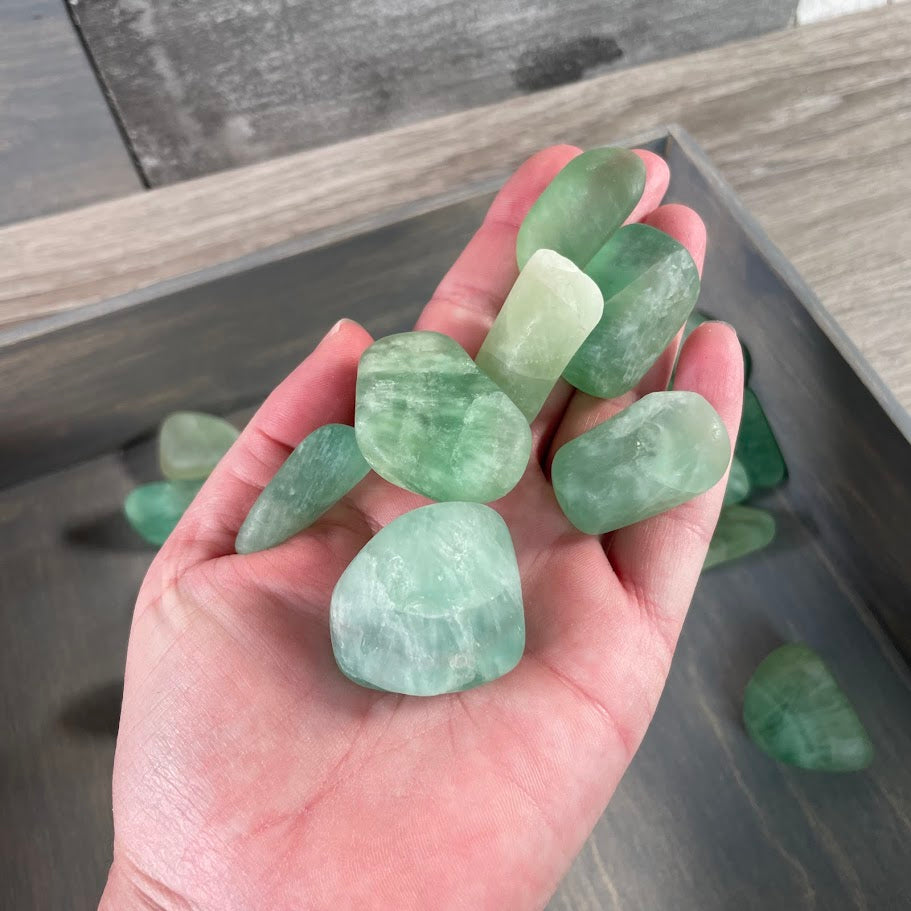 Madagascar fluorite tumbled stones wholesale crystals
