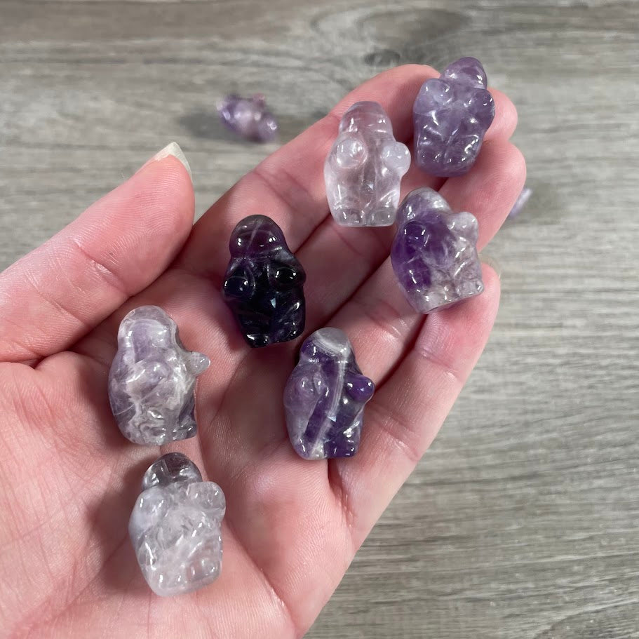 amethyst small goddess statue crystal carving
