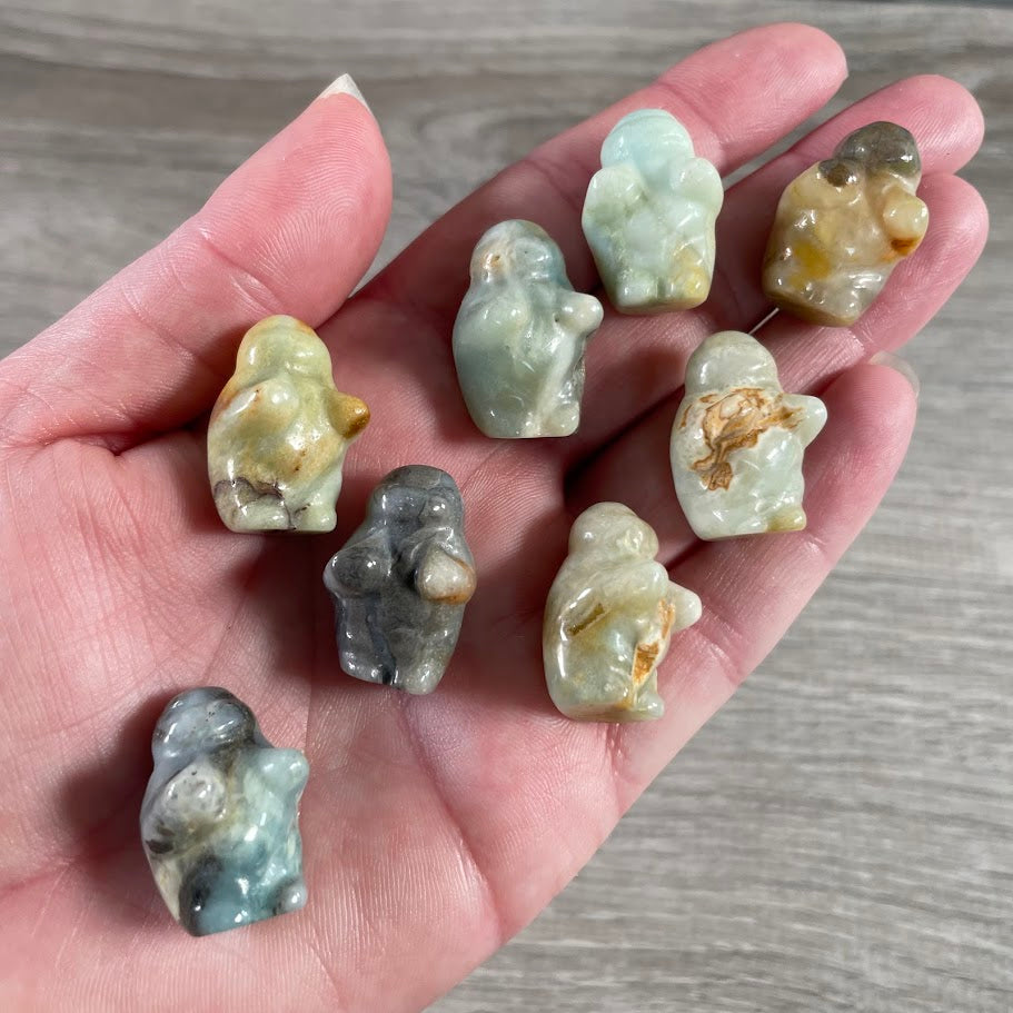 amazonite cared small gemstone goddess figurine