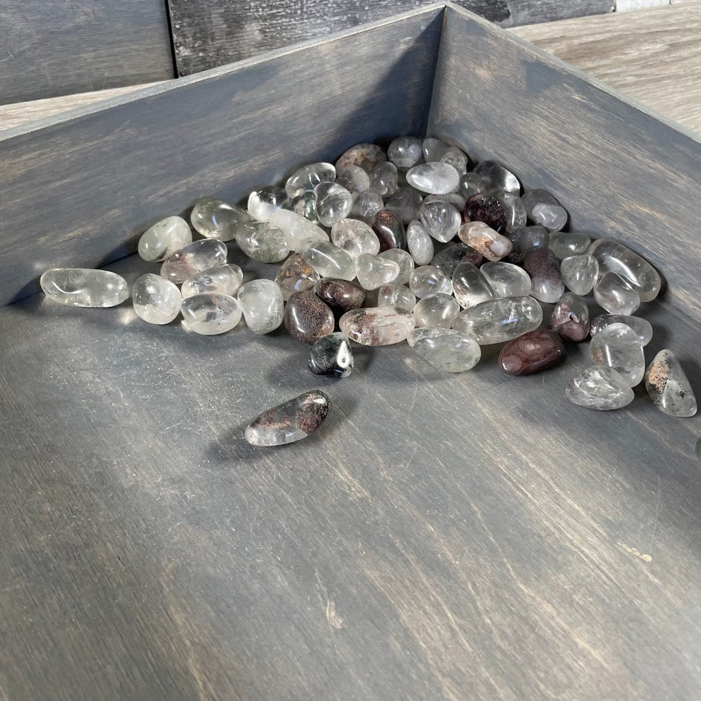 Tumbled Chlorite Quartz 1 LB Bulk Wholesale | Natural Inclusion Quartz Stones